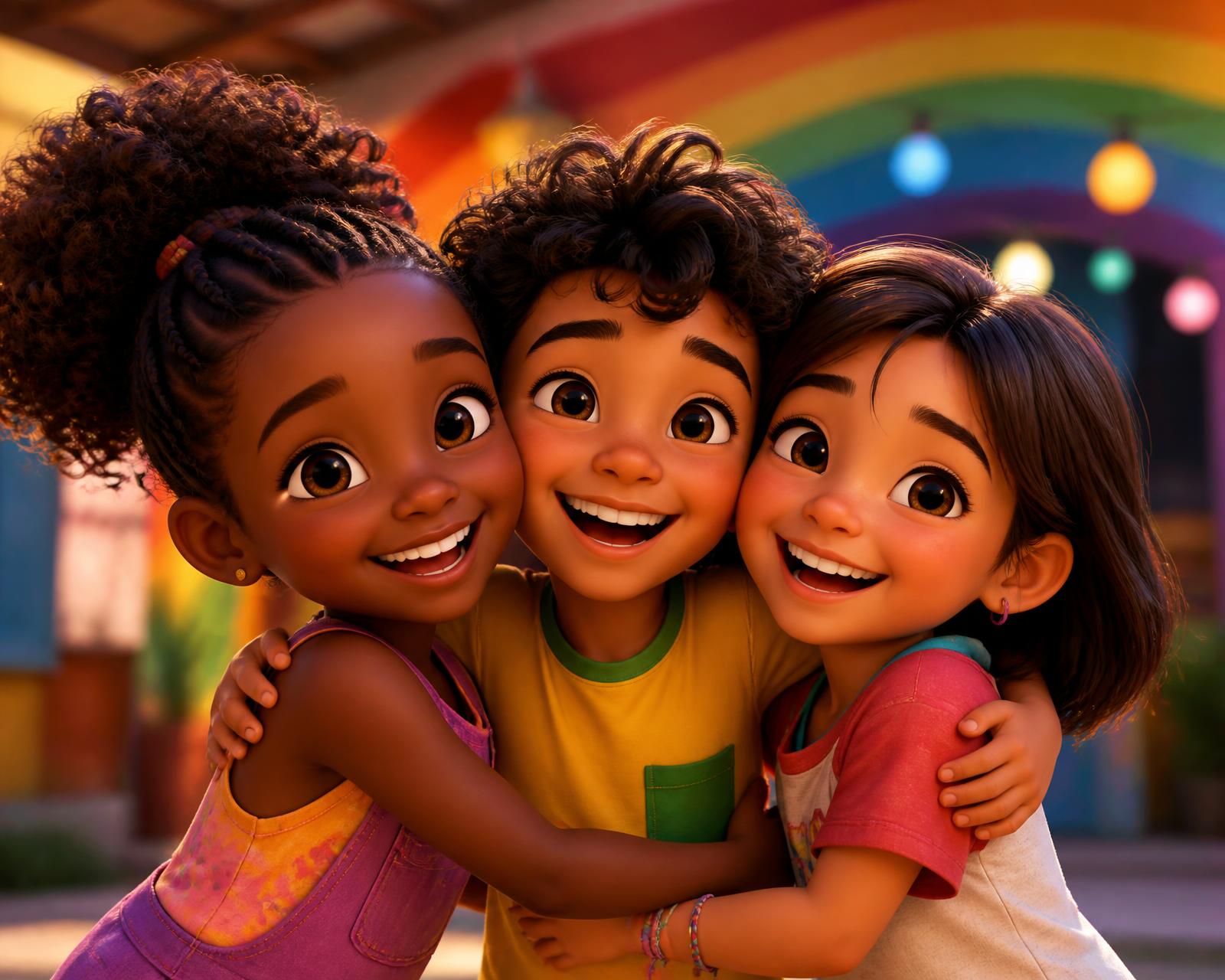 Crianças sorrindo juntas